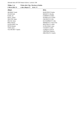 Seznamy žáků v jednotlivých třídách k 1. 9. 2015