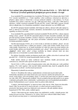 Připomínky KLeM ČR k návrhu EASA