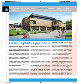 Forum Poprad v říjnu otevírá