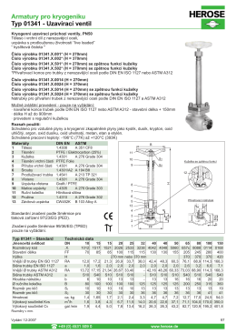Armatury pro kryogeniku Typ 01341 - Uzavírací ventil