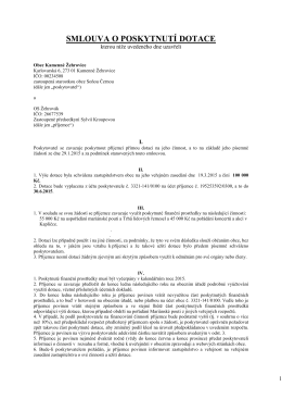smlouva o dotaci OS Žehrovák 2015