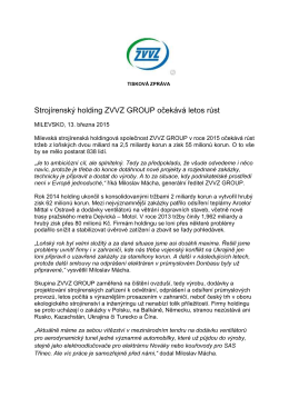 Výsledky holdingu ZVVZ za r.2014