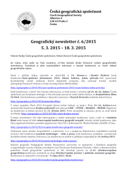 Geografický newsle 5. 3 Geografický newsletter č. 6/201 3. 2015