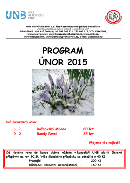 PROGRAM ÚNOR 2015 - Unie neslyšících Brno