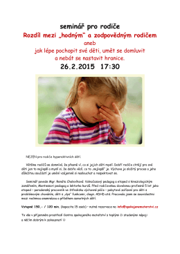 seminář pro rodiče 26.2.2015 17:30