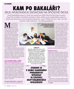 Článek o MA in Applied Economics v časopise Studenta - cerge-ei