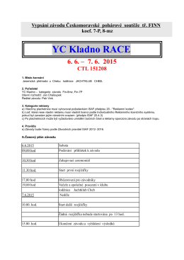 Vypsání závodu YC Kladno Race Jesenice 2015