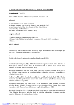 Zápis z jednání Školské rady ze dne 27. dubna 2015