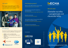 Zůstaňte na trhu – zaregistrujte své chemické látky - ECHA