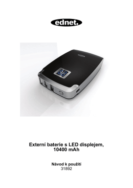 Externí baterie s LED displejem, 10400 mAh Návod k použití