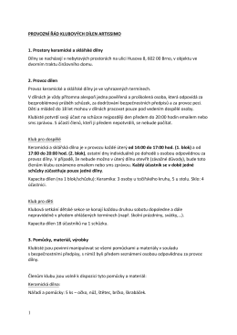 Provozní řád klubových dílen ARTISSIMO (ke stažení formát PDF)