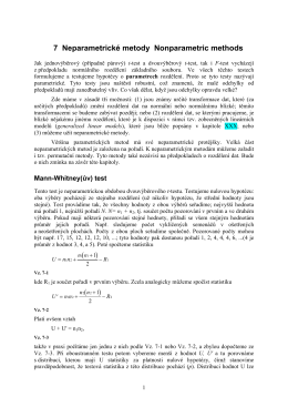 7 Neparametrické metody Nonparametric methods ( ) ( )