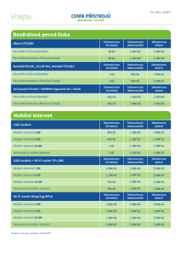 Ceník přístrojů (platnost od 1. 10. 2015)