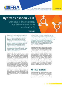 Být trans osobou v EU - European Union Agency for Fundamental