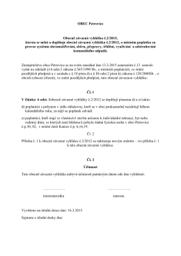 OBEC Petrovice Obecně závazná vyhláška č.2/2015, kterou se mění