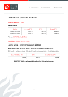Ceník FIREPORT platný od 1. ledna 2016 Modul FIREPORT SMS