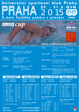 PRAHA 2015 - Statistika plavání