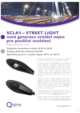 SCLA1 – STREET LIGHT nová generace svítidel nejen
