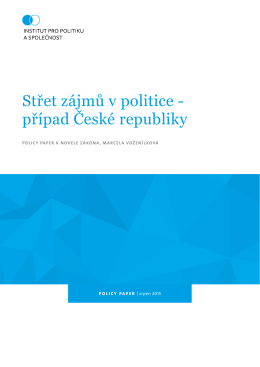 Střet zájmů v politice - případ České republiky