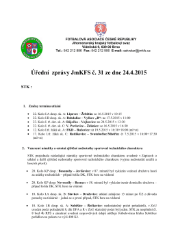 Úřední zprávy JmKFS č. 31 ze dne 24.4.2015