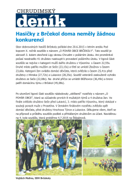 Hasičky z Brčekol doma neměly žádnou konkurenci r.2015