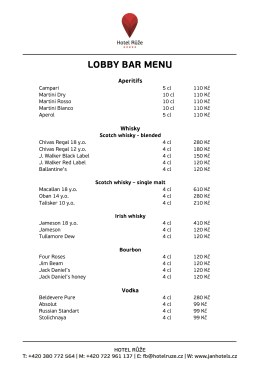lobby bar menu - The Hotel Ruze