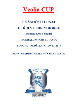 Propozice VEOLIA CUP 2015