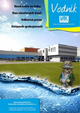 VODNÍK 2015 č.1 - Vodovody a kanalizace Kroměříž, as