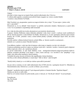 Adresát: Diecézní rada CČSH V Tišině 3, Praha 6, 160 00 24.09.2015