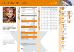 CENÍK INZERCE 2016 TV STAR