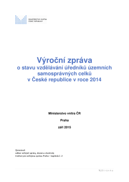 Výroční zpráva o stavu vzdělávání úředníků územních