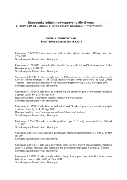Usnesení z jednání rady obce Dolní Třebonín konané dne 28. 5. 2015