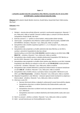 Zápis a usnesení č. 2 ze dne 26.června 2015