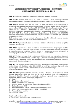 Usnesení Správní rady J-SCR z 6. 3. 2015 - Jeseníky