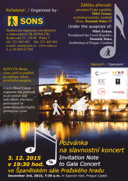 Koncert ve prospěch SONS na Pražském hradě