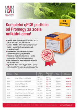 Kompletní qPCR portfolio od Promegy za zcela unikátní cenu!