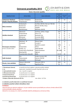 Ochranné prostředky 2015 seznam povolených