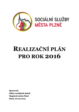 Realizační plán na rok 2016 - Sociální služby města Plzně