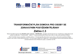 Transformační plán DOZP Hliňany, změna č. 3