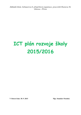 ICT plán rozvoje školy 2015/2016 - zs