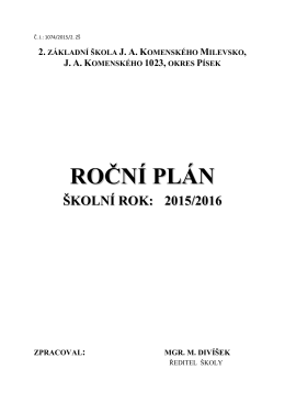 Roční plán pro školní rok 2015/2016