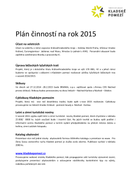 Plán činností na rok 2015