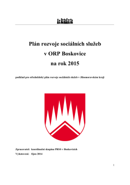 Plán rozvoje sociálních služeb v ORP Boskovice na rok 2015