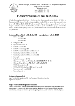 Plán ICT 2015/16 - Základní škola JIH Mariánské Lázně
