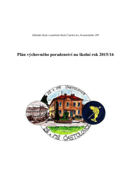 Plán výchovného poradenství na školní rok 2015/16