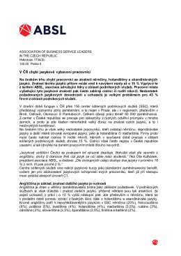 V ČR chybí jazykově vybavení pracovníci, 21. července 2015