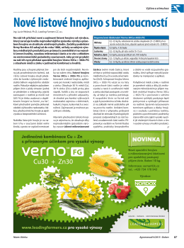 Článek Verno FG – Agromanuál 4/2015