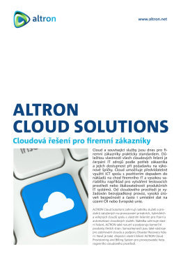 Přehled Altron Cloud Solutions