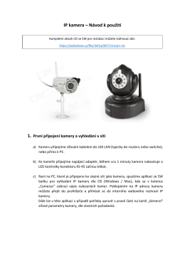 IP kamera – Návod k použití