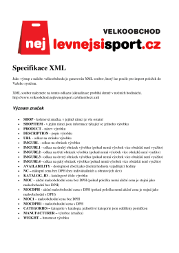Specifikace XML - Nejlevnejsisport.cz